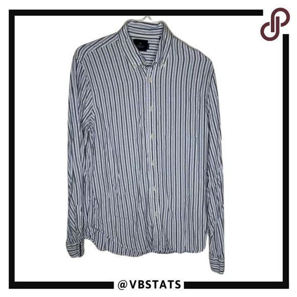 Scotch & Soda Blue and White Super Soft LS Button Down Size Large MSRP $99. - Picture 1 of 7